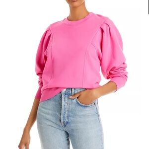Sundry Pleated Puff sleeve Cotton Sweatshirt Pink Size 0 (XS) NWT